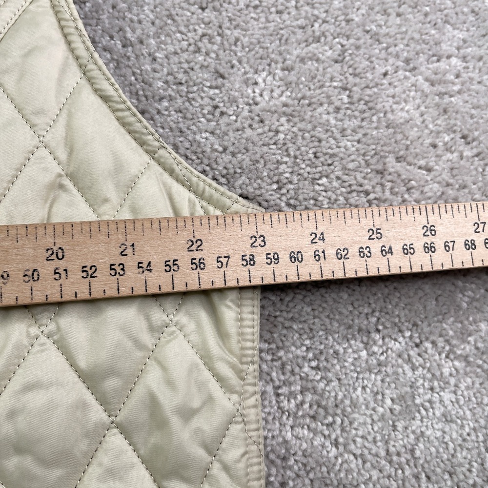 Barbour Vest Womens 16 Tan Quilted Full Zip Snap Front Wray Gilet Equestrian - Picture 12 of 14